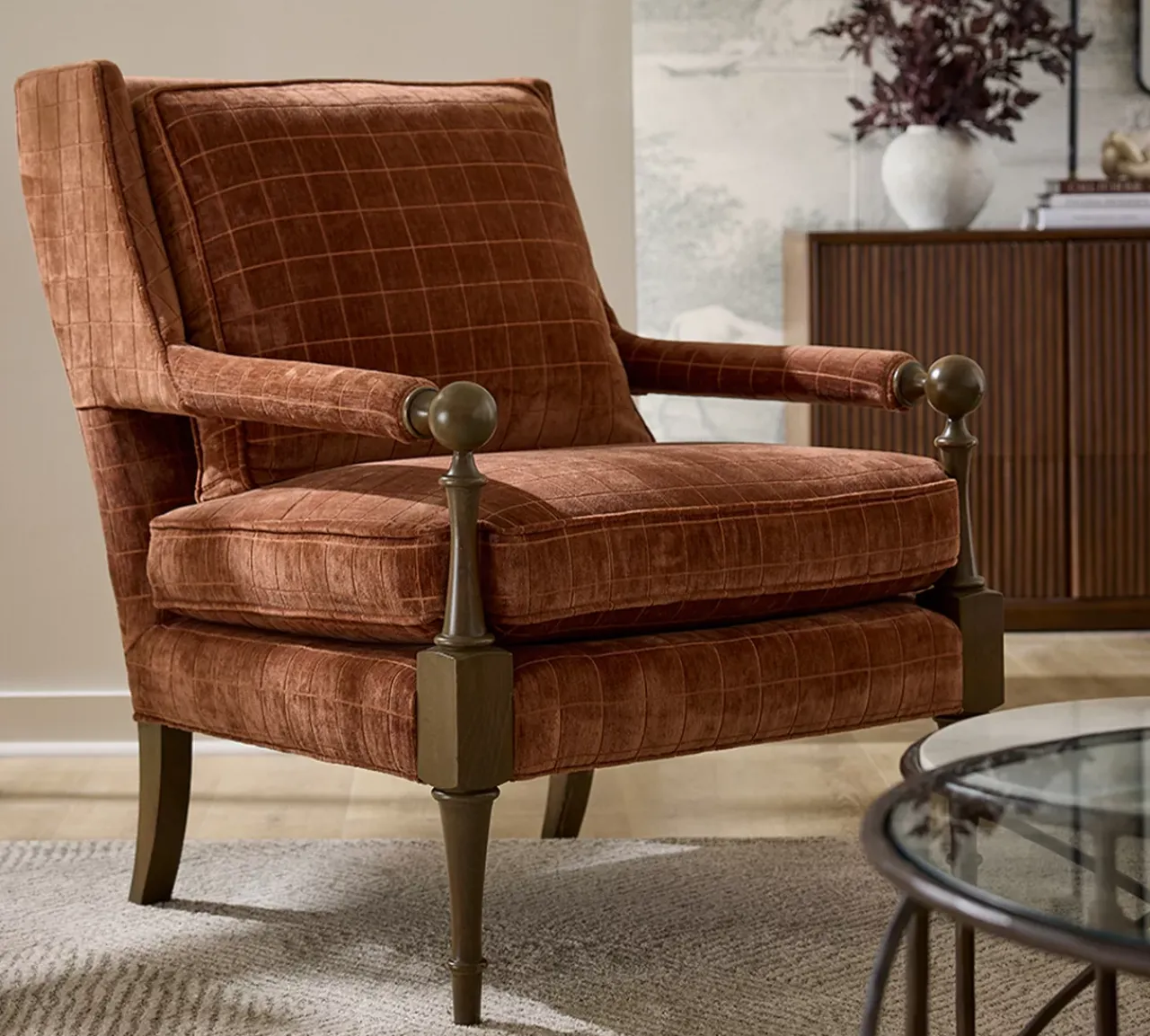 Havertys Adelaide Wooden Accent Chair Online