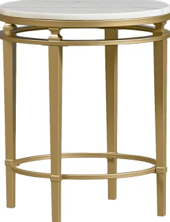 Havertys Amani Chairside Table Gold