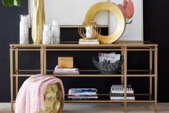 Havertys Amani Sofa Table Gold Discount