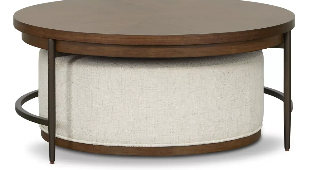 Havertys Ashford Park Coffee Table with Ottoman Classic Walnut Best