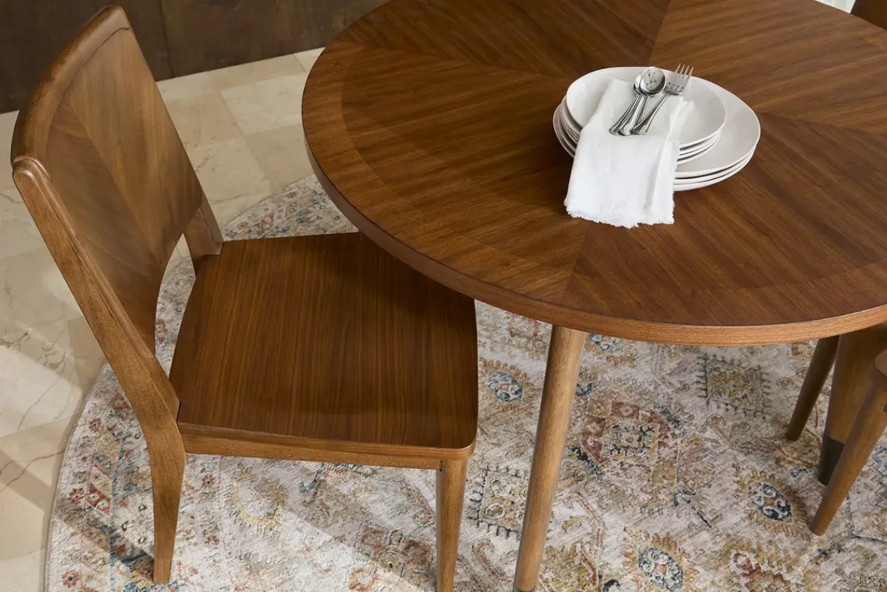 Havertys Ashford Park Round Dining Table Classic Walnut Sale