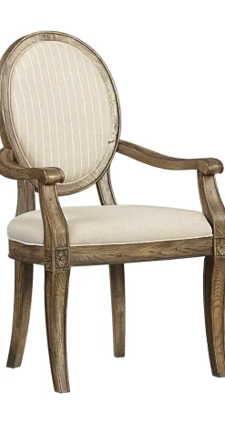 Havertys Avondale II Oval Back Armchair Vintage Oak Hot