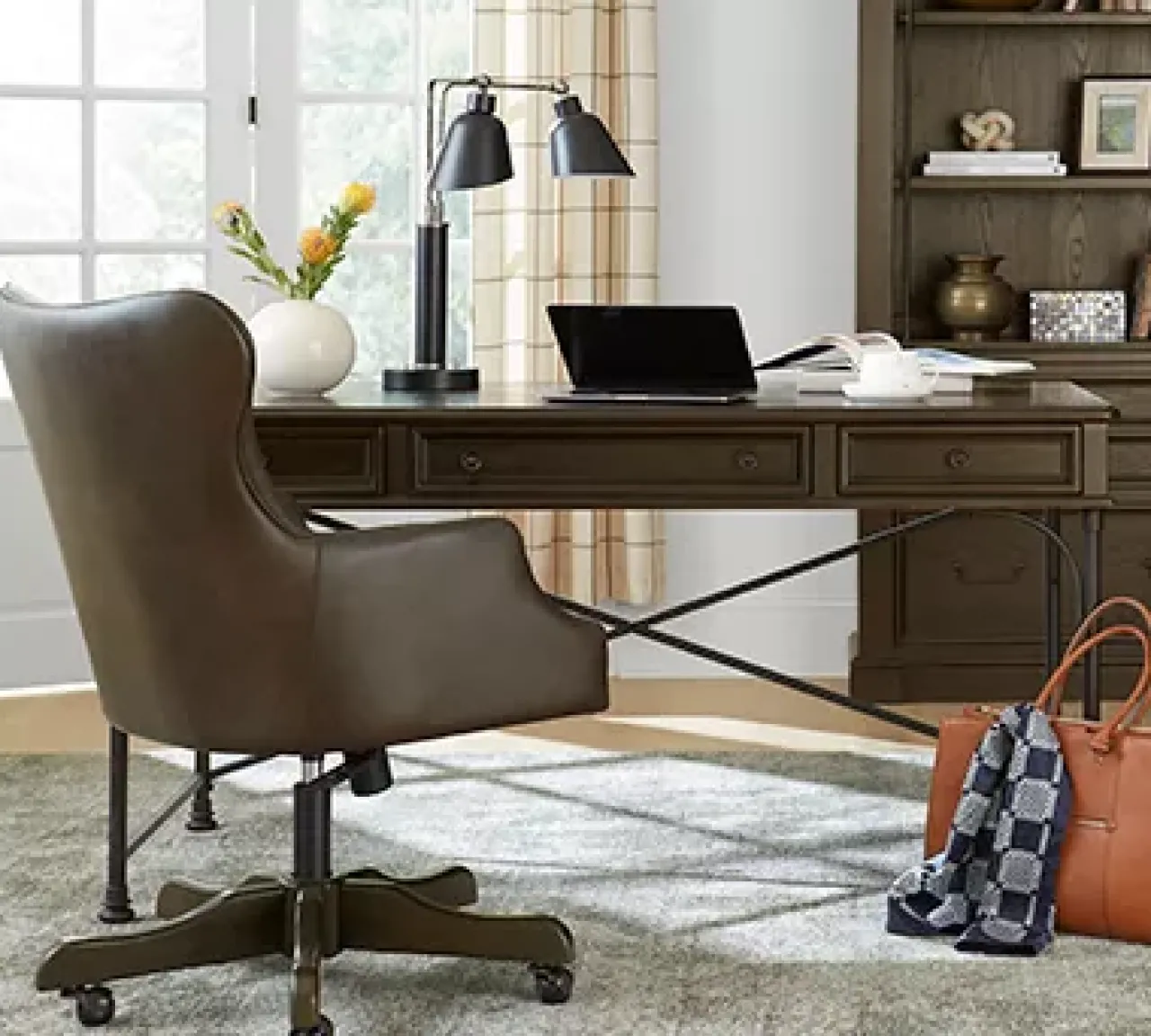 Havertys Barnes Writing Desk Brown Discount