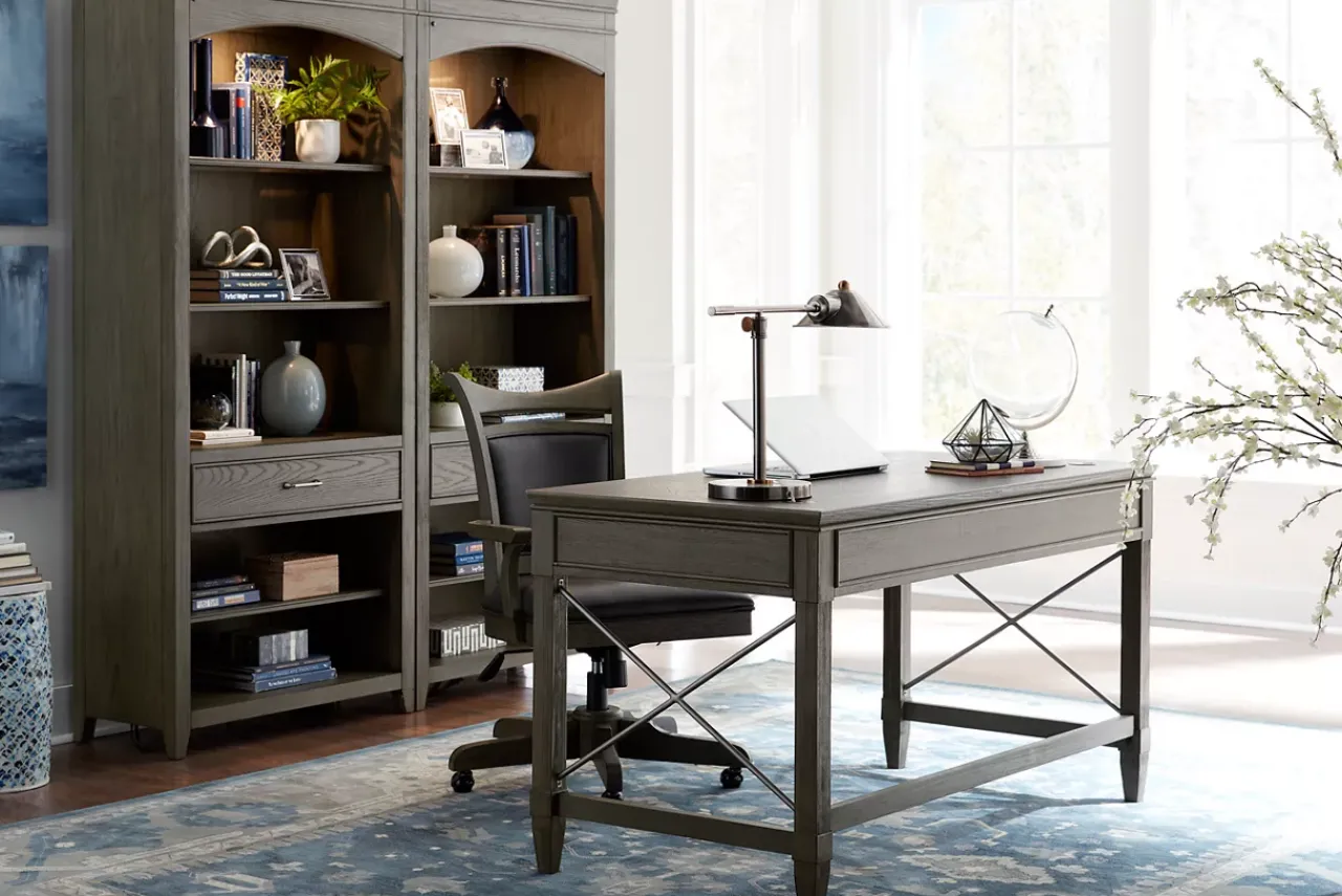 Havertys Baylor Bookcase Grey Washed New