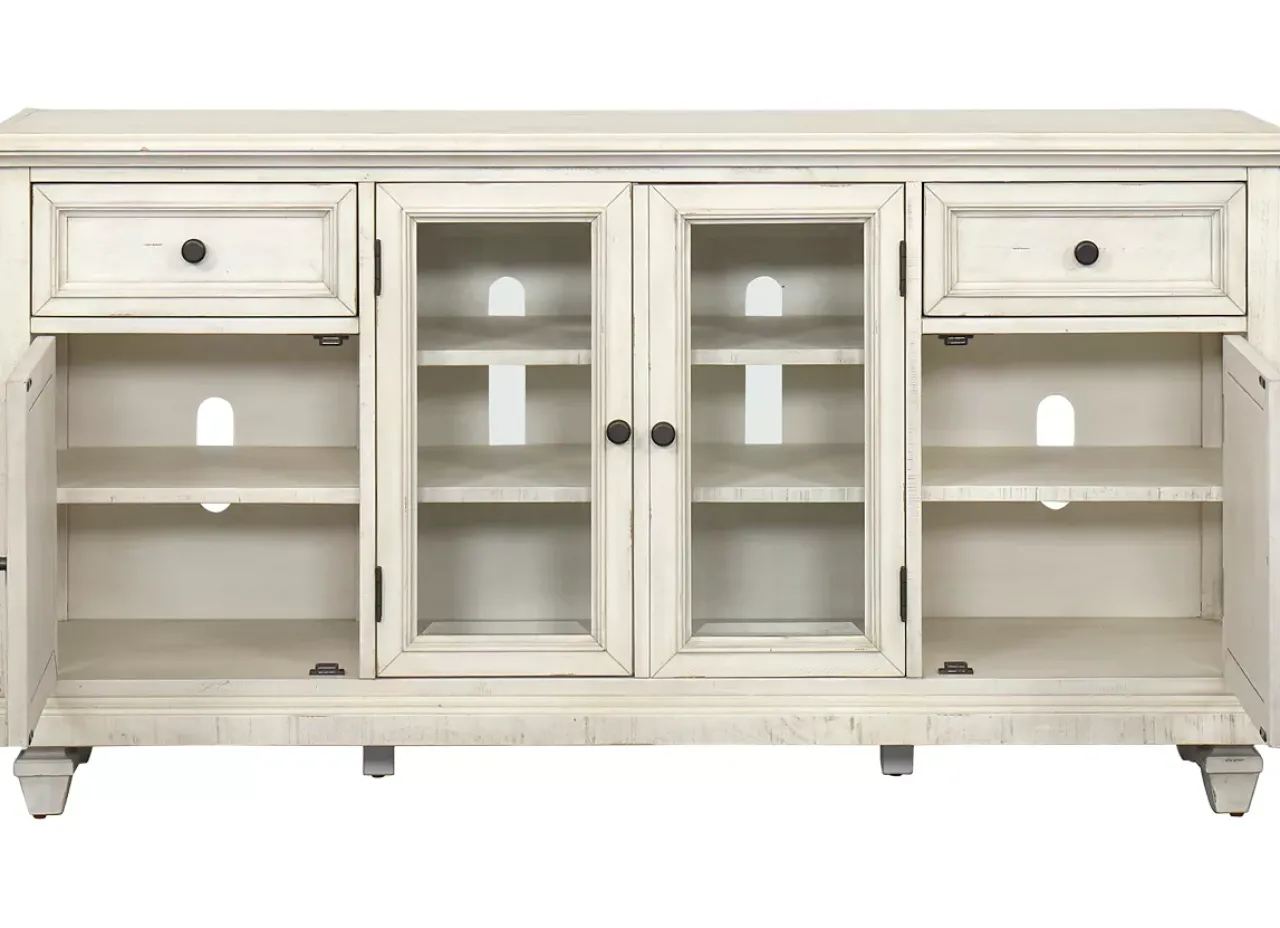 Havertys Beckley Entertainment Console Alabaster Outlet