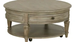 Havertys Beckley Round Coffee Table Dovetail Grey New