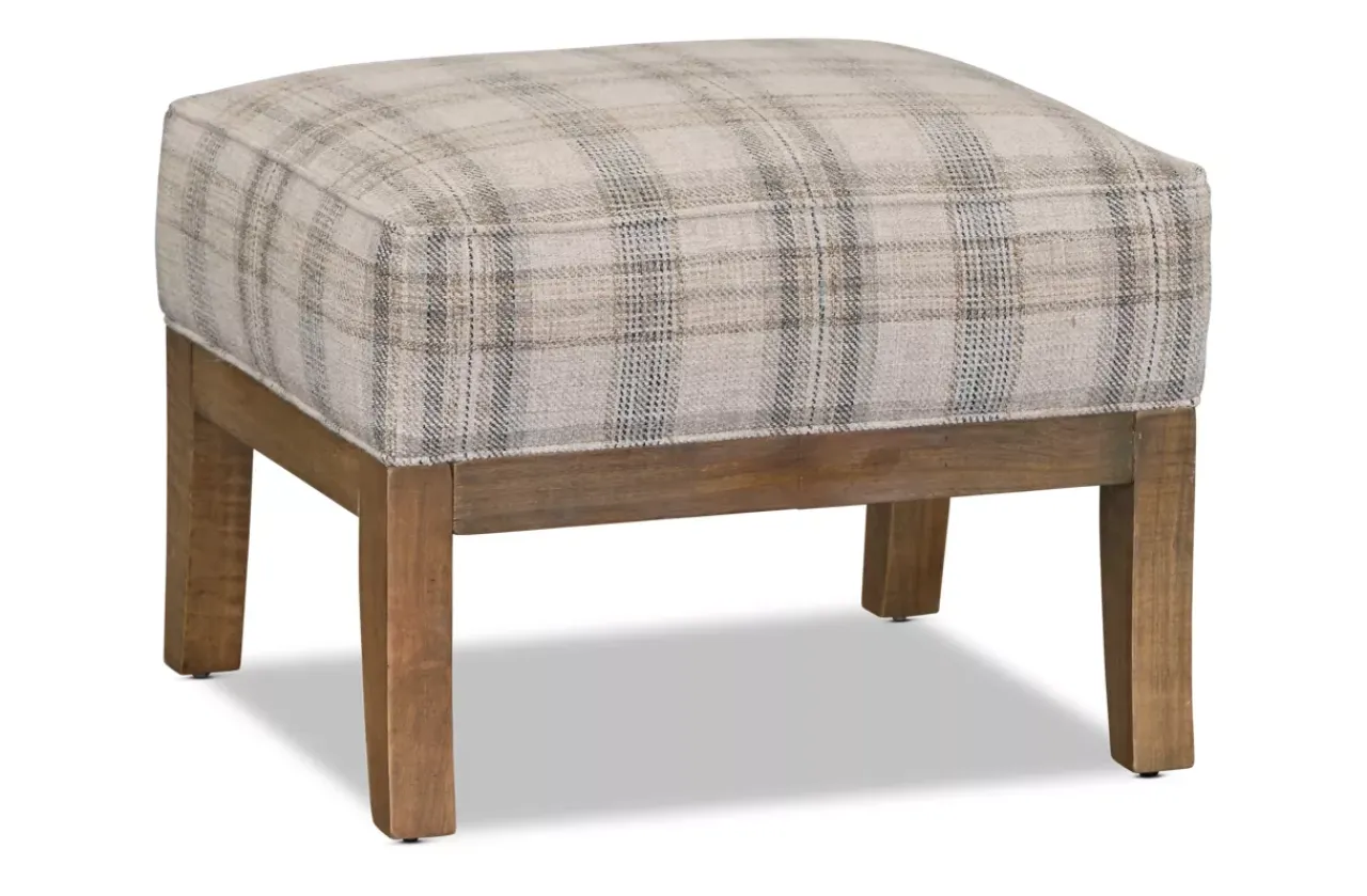 Havertys Betsey Ottoman Chequered Oyster New