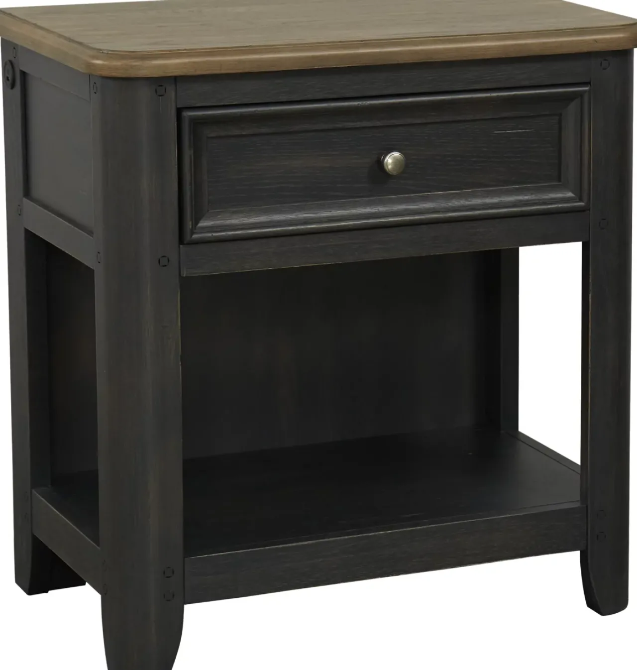 Havertys Blackburn Nightstand Black and Brown Sale