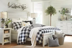 Havertys Briar Lake Open Nightstand Antique White Hot