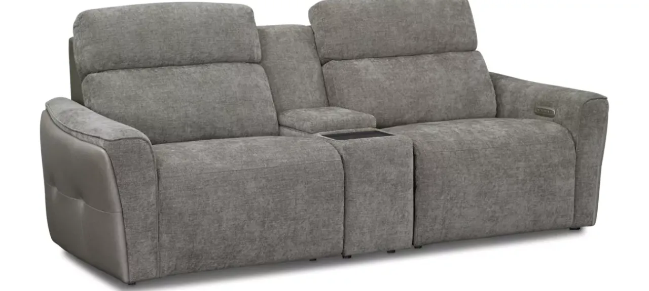 Havertys Century Power Loveseat with Audio Console