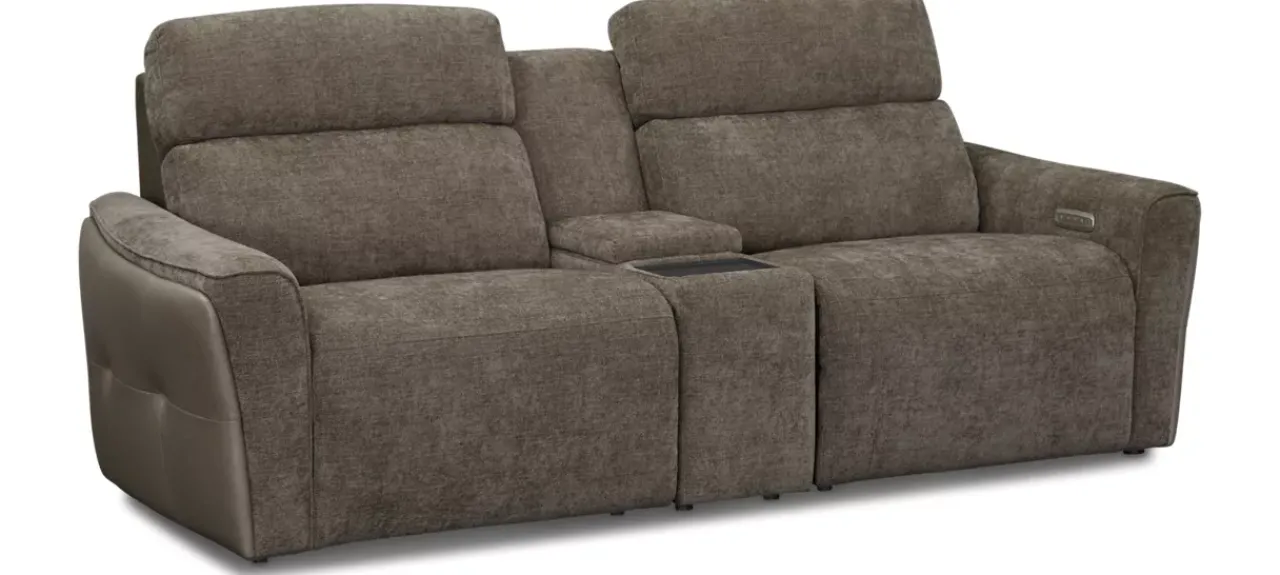 Havertys Century Power Loveseat with Audio Console