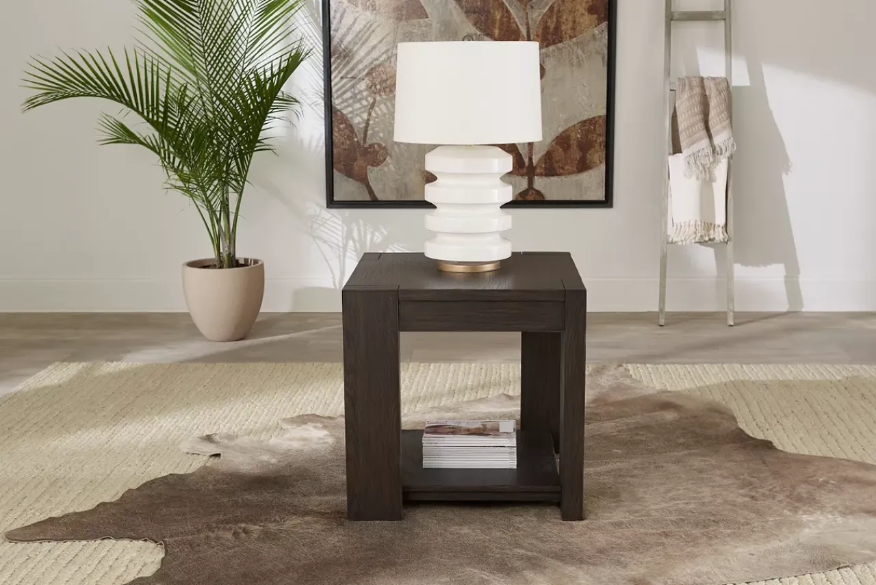 Havertys Clayton End Table Bark