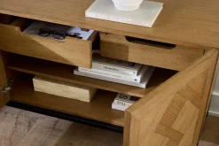 Havertys Coen Media Console Oak Natural