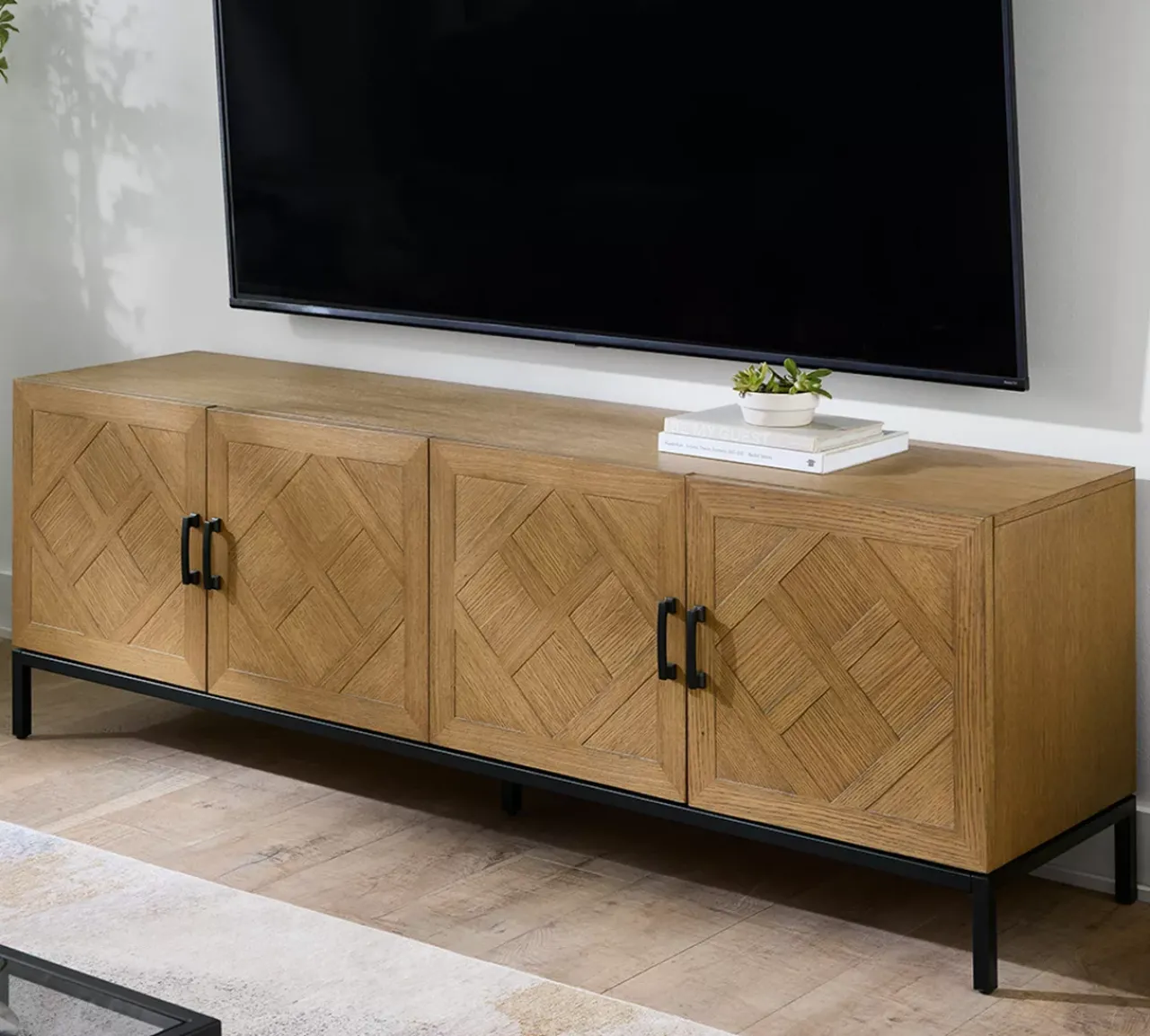 Havertys Coen Media Console Oak Natural