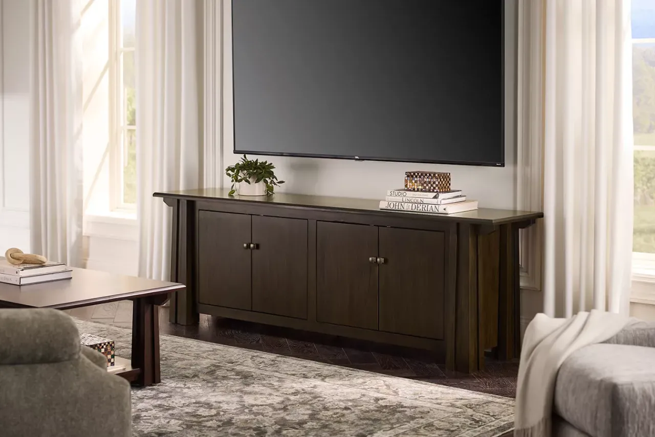 Havertys Copley Square Media Console Espresso Sale