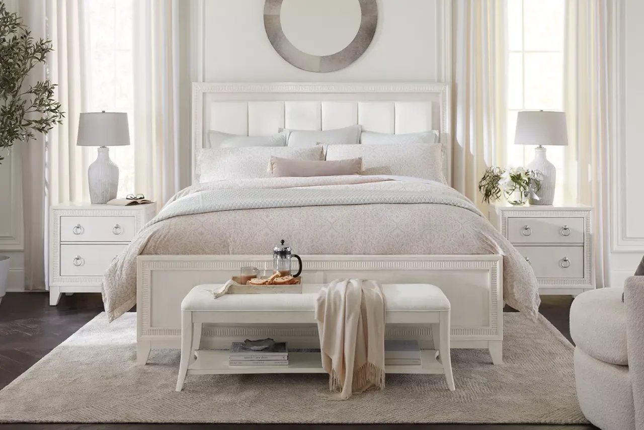 Havertys Corsica Nightstand Pearl White