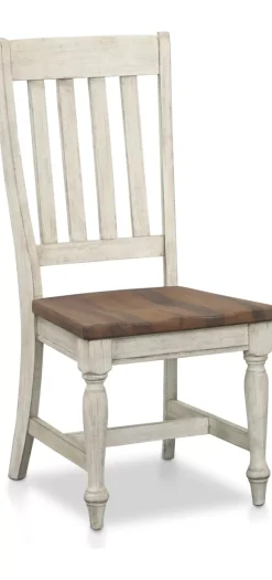 Havertys Coventry Dining Chair Antiqued White and Brown Best