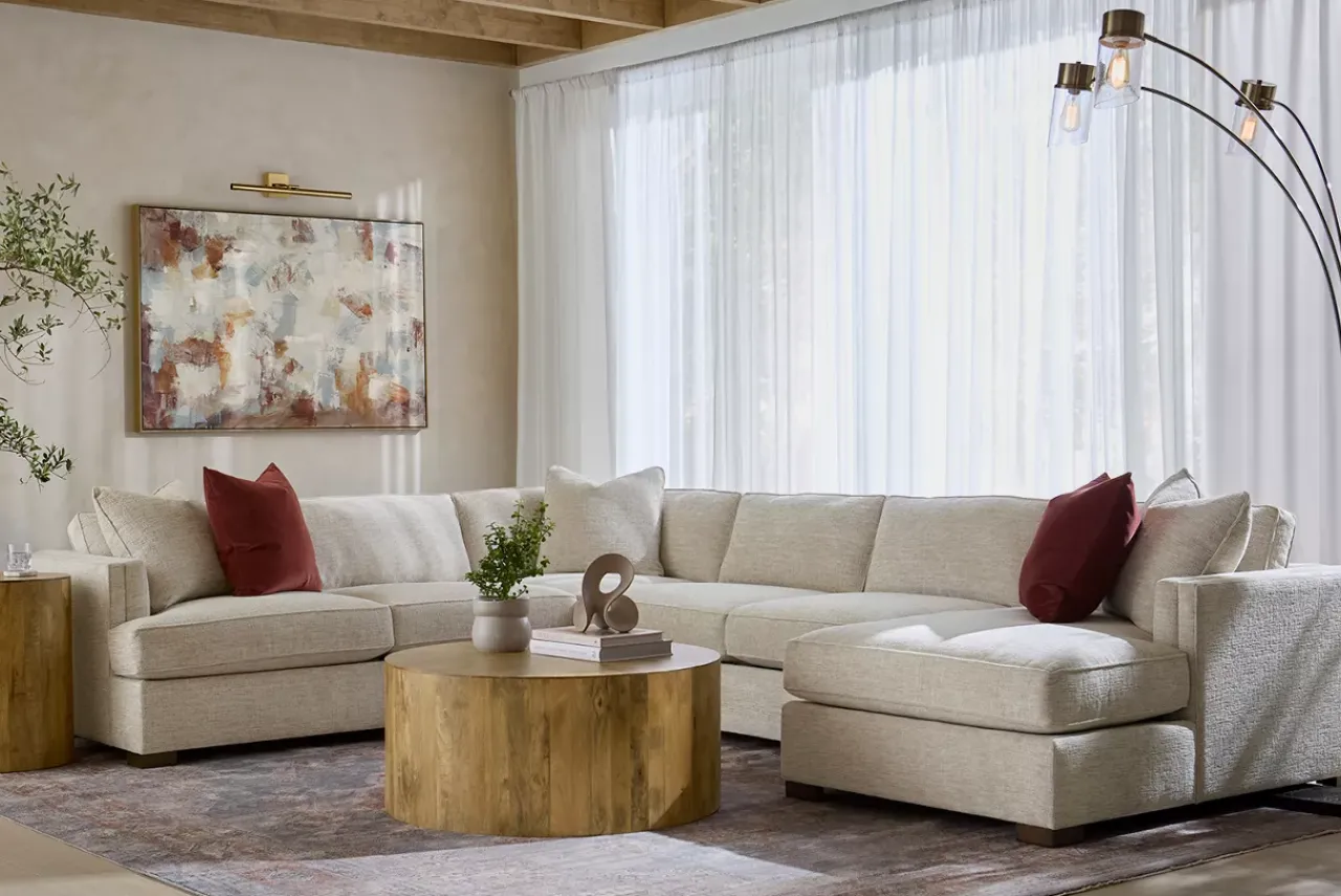 Havertys Cyrus Round Coffee Table Natural Mango Hot