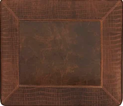 Havertys Dakota Ottoman American Bison Walnut- Tooled New