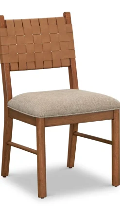 Havertys Davenport Woven Back Chair Caramel Sale