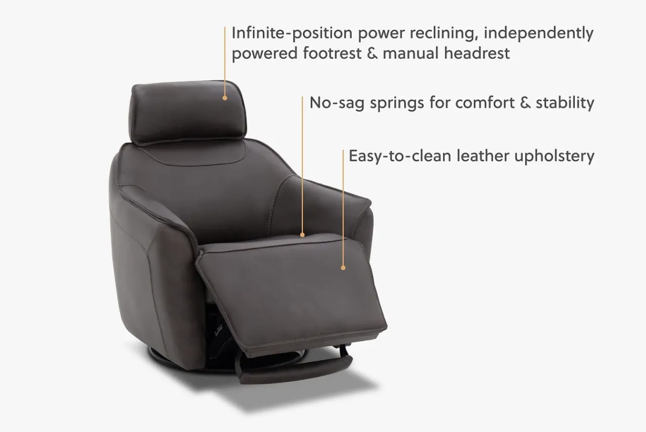Havertys Elton Power Swivel Recliner Discount