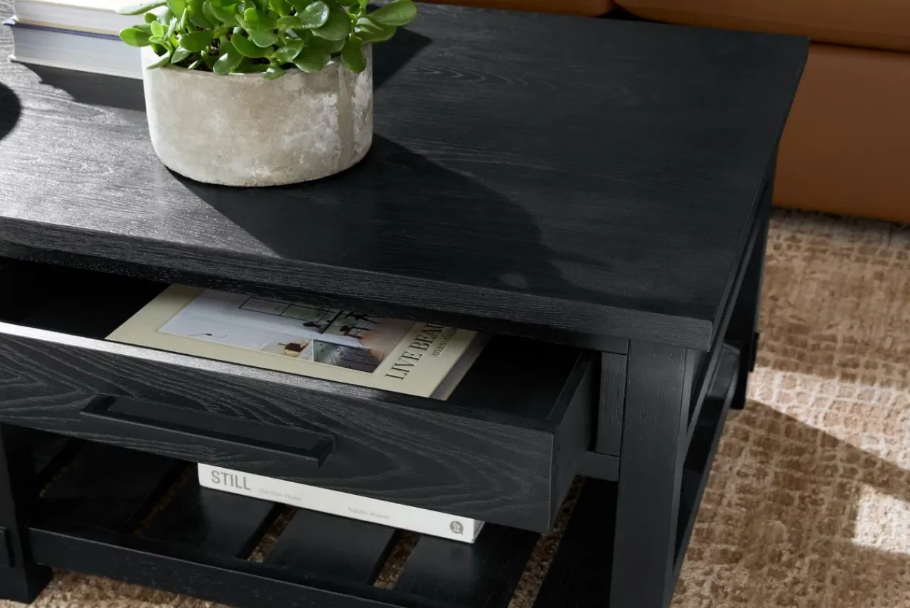 Havertys Everett Coffee Table Black Clearance