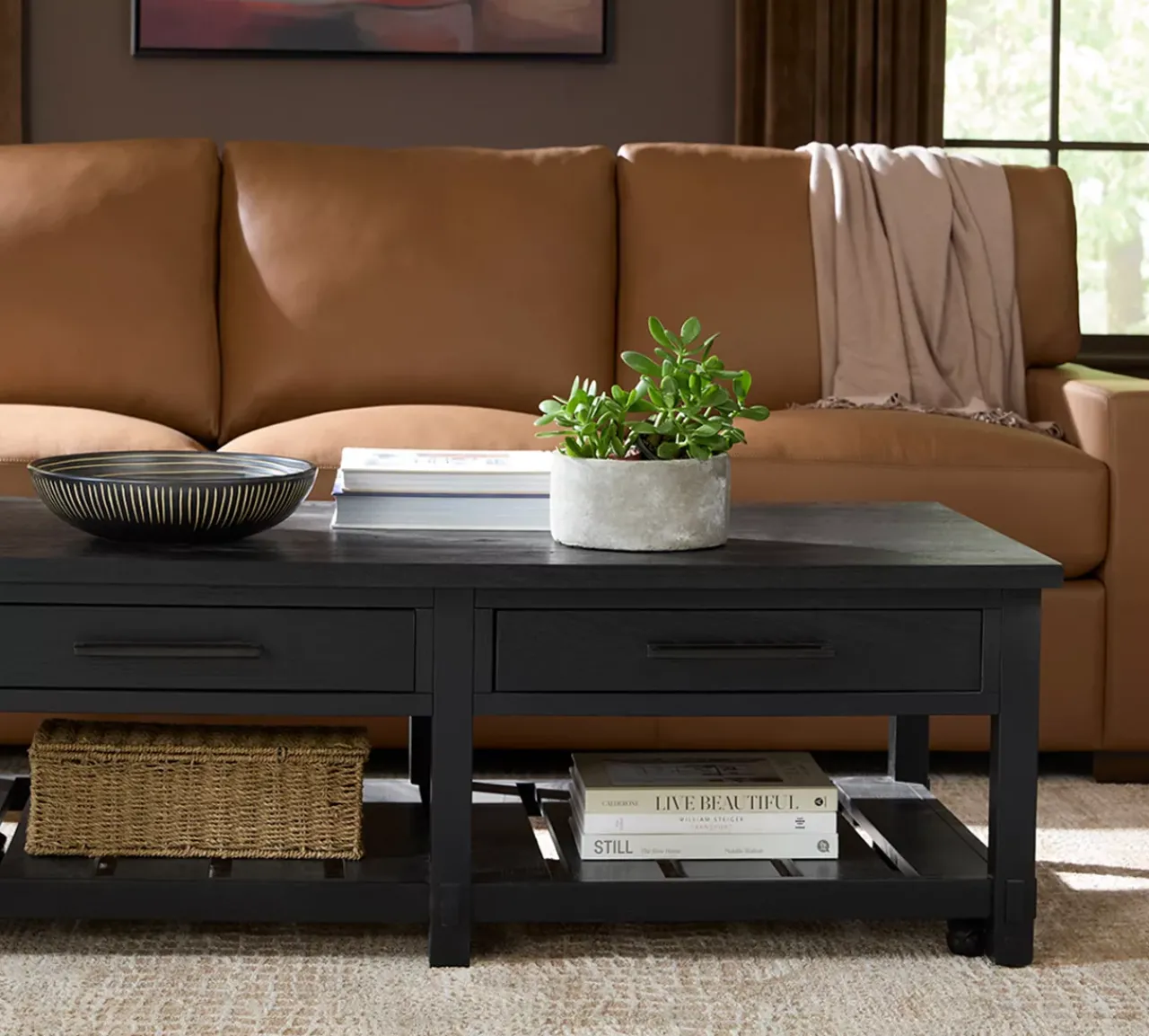 Havertys Everett Coffee Table Black Clearance
