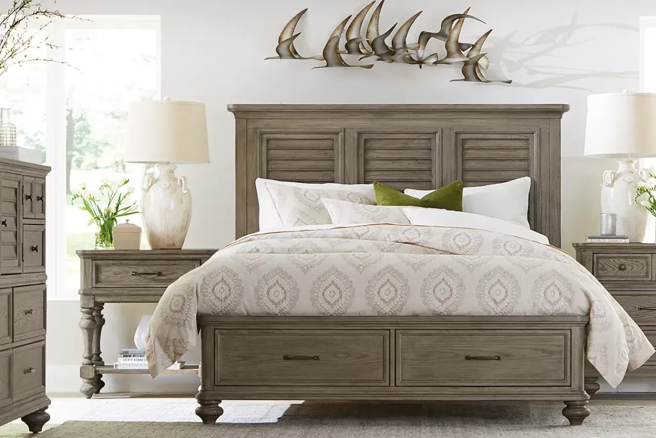 Havertys Forest Park Nightstand Gray Outlet