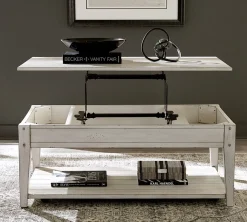 Havertys Freeport Lift Top Coffee Table Weathered White Sale