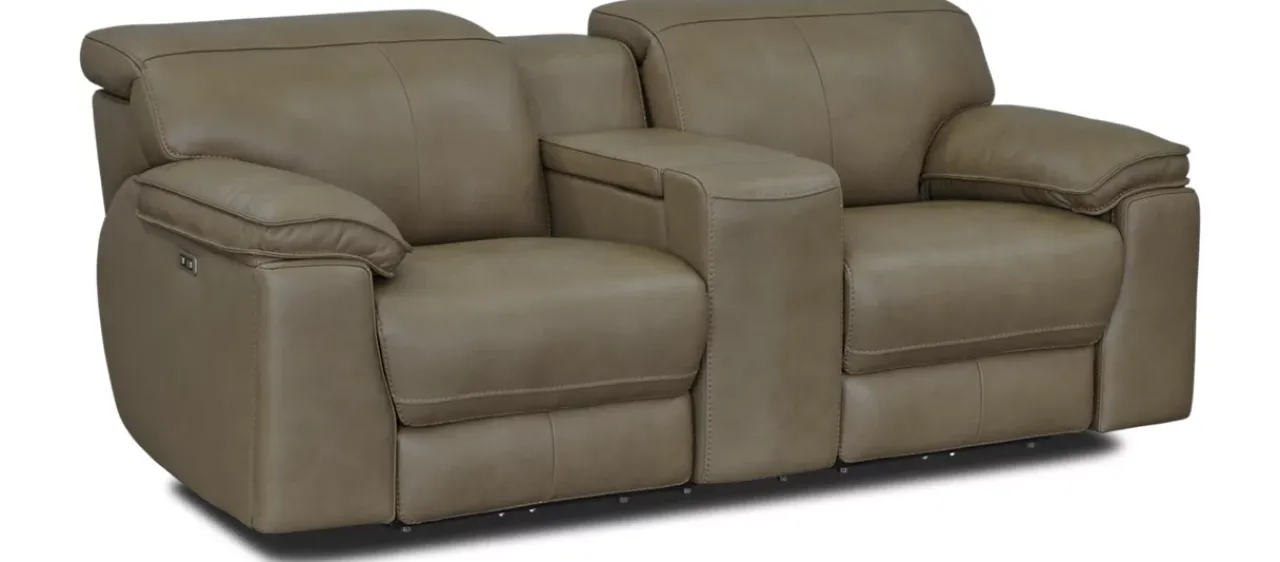 Havertys Genesis Power Sofa with Console Outlet