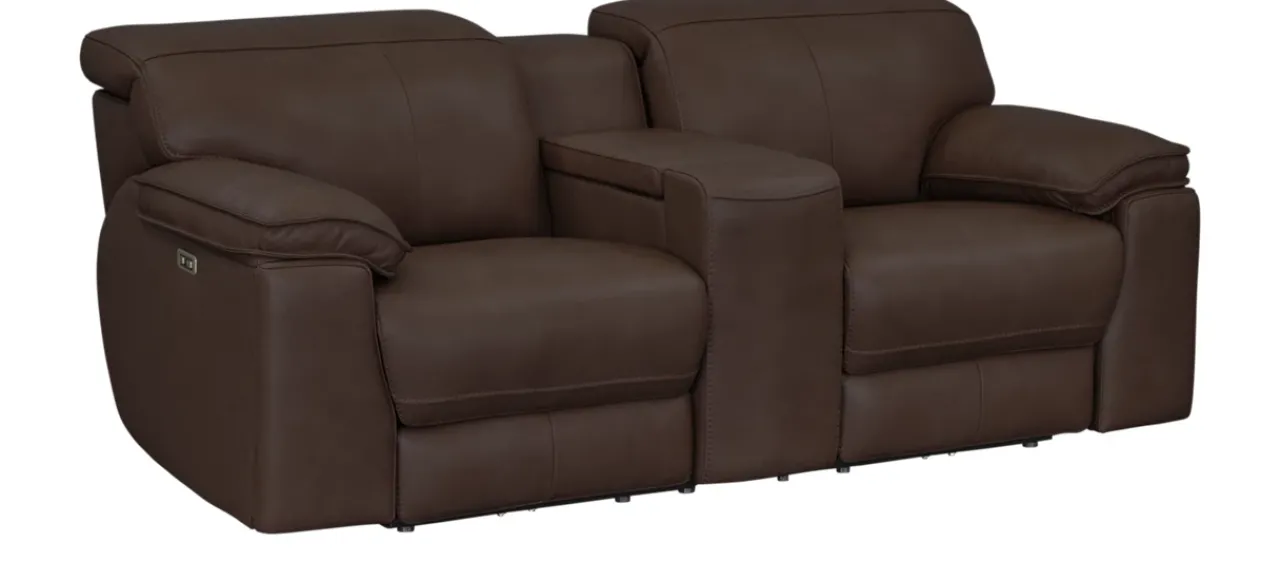 Havertys Genesis Power Sofa with Console Outlet