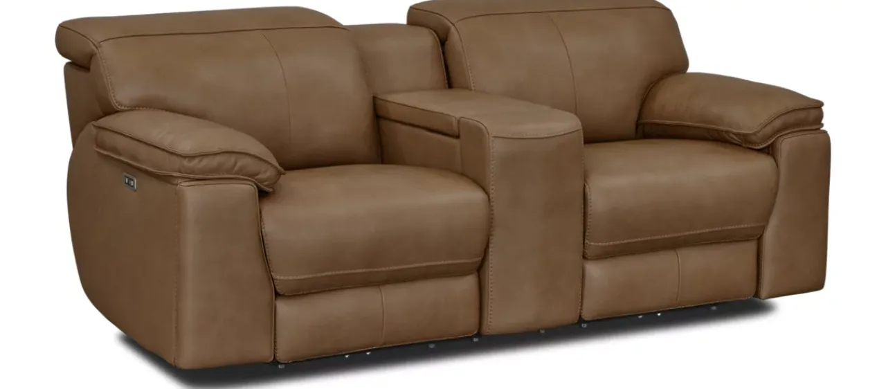 Havertys Genesis Power Sofa with Console Outlet