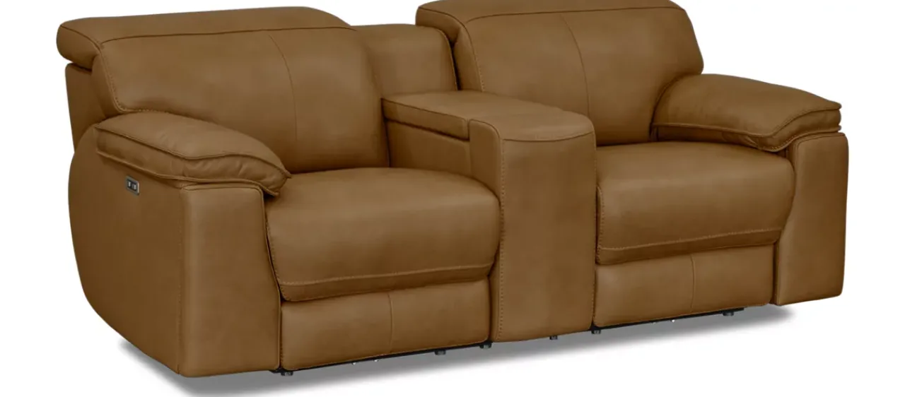 Havertys Genesis Power Sofa with Console Outlet