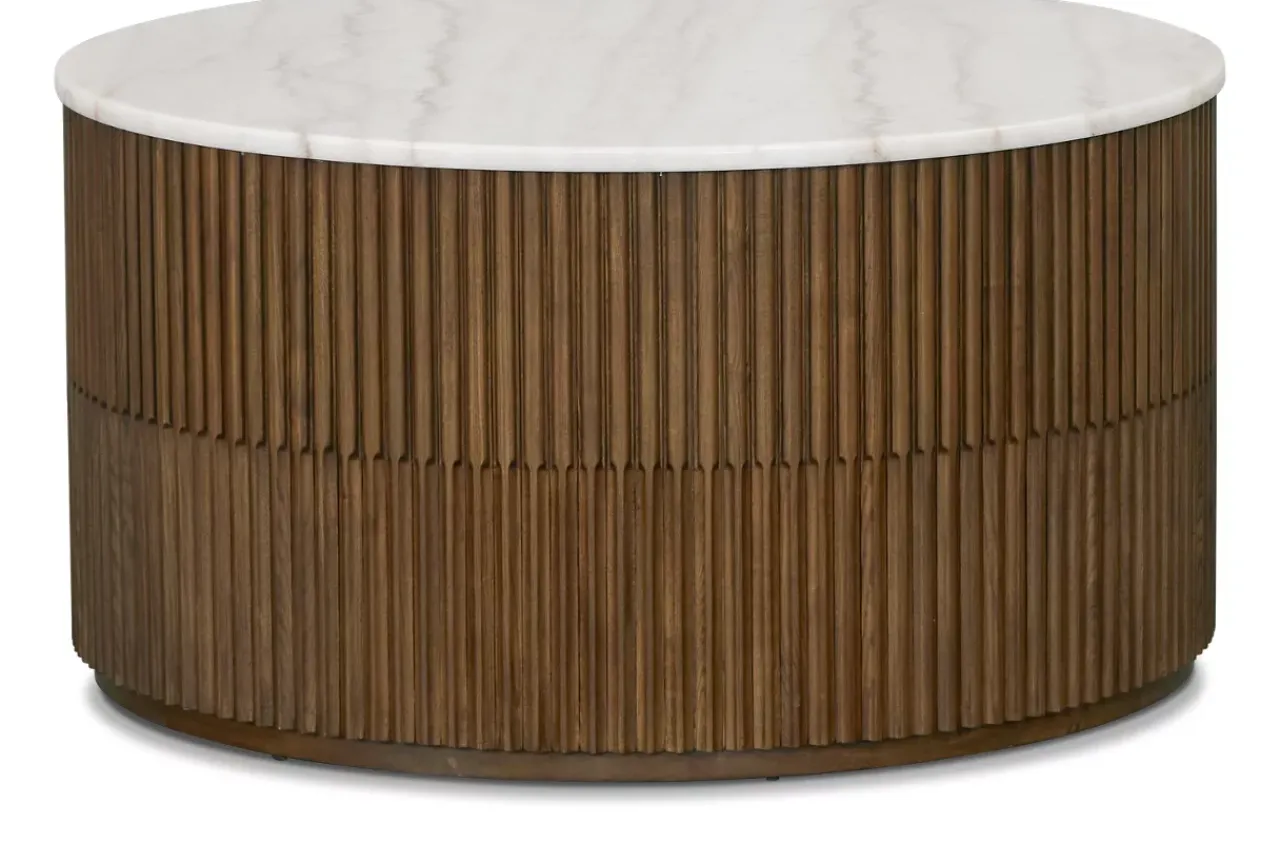 Havertys Graham Coffee Table White and Brown Sale