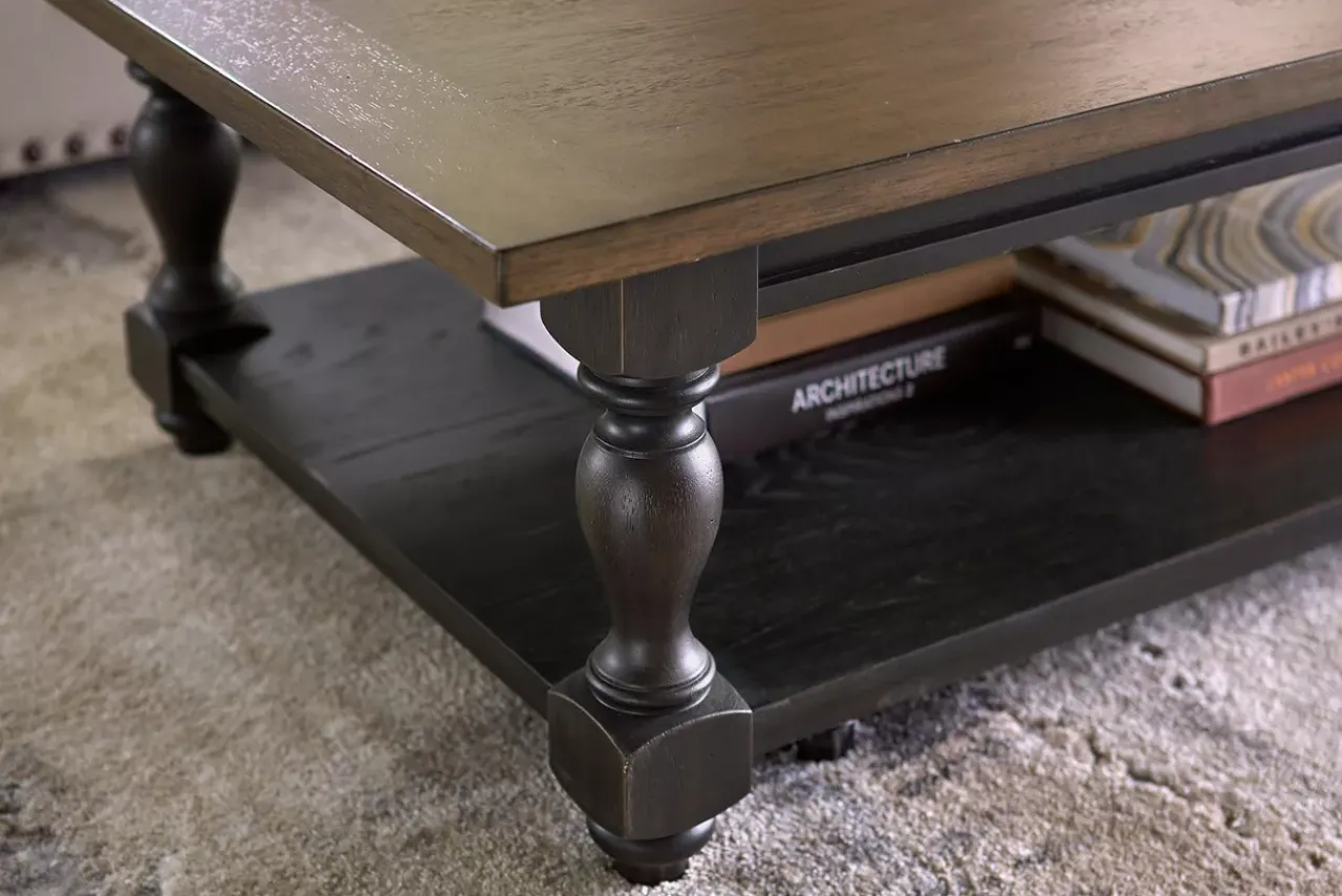 Havertys Harrington Coffee Table Dusty Taupe and Black Clearance