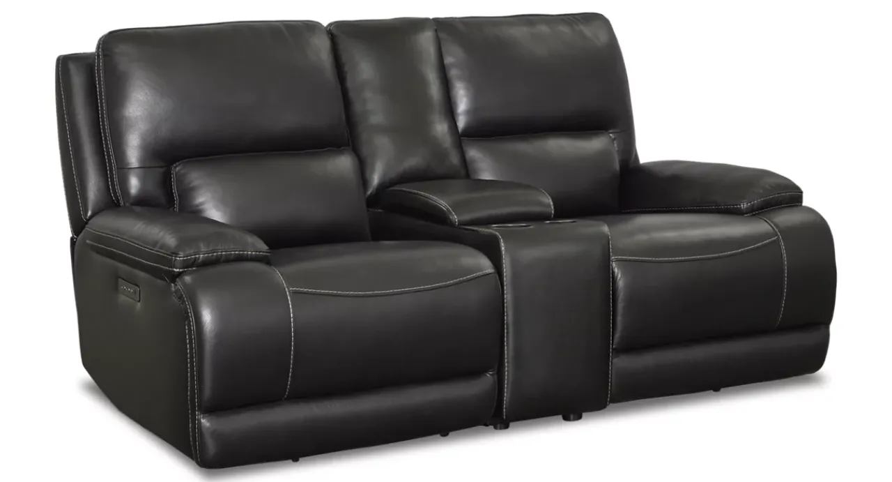 Havertys Haven Power Reclining Loveseat with Console