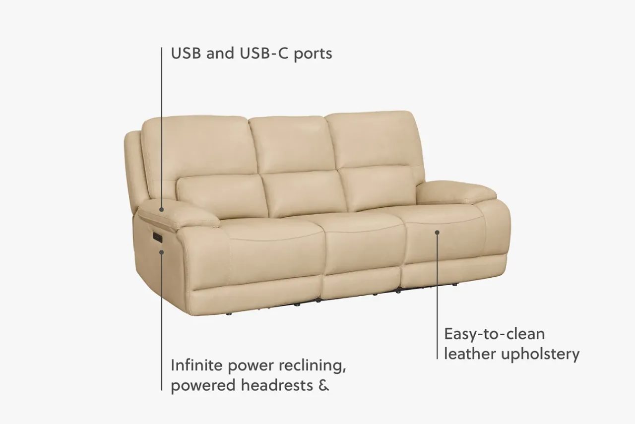 Havertys Haven Power Reclining Sofa New
