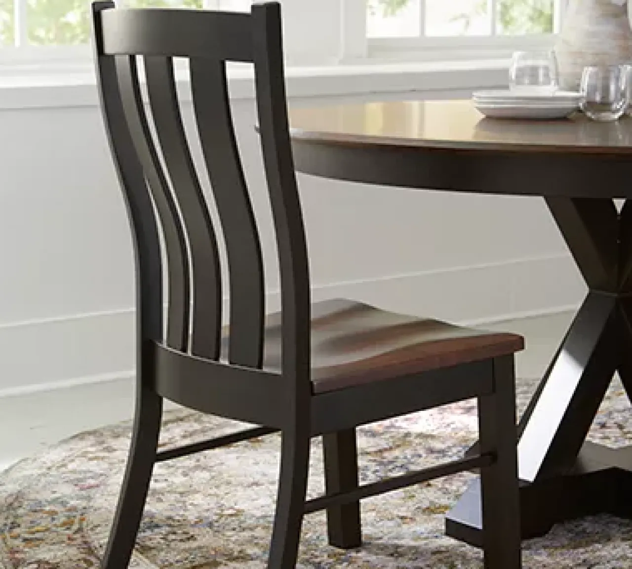 Havertys Jamestown Slat Back Chair Auburn Onyx