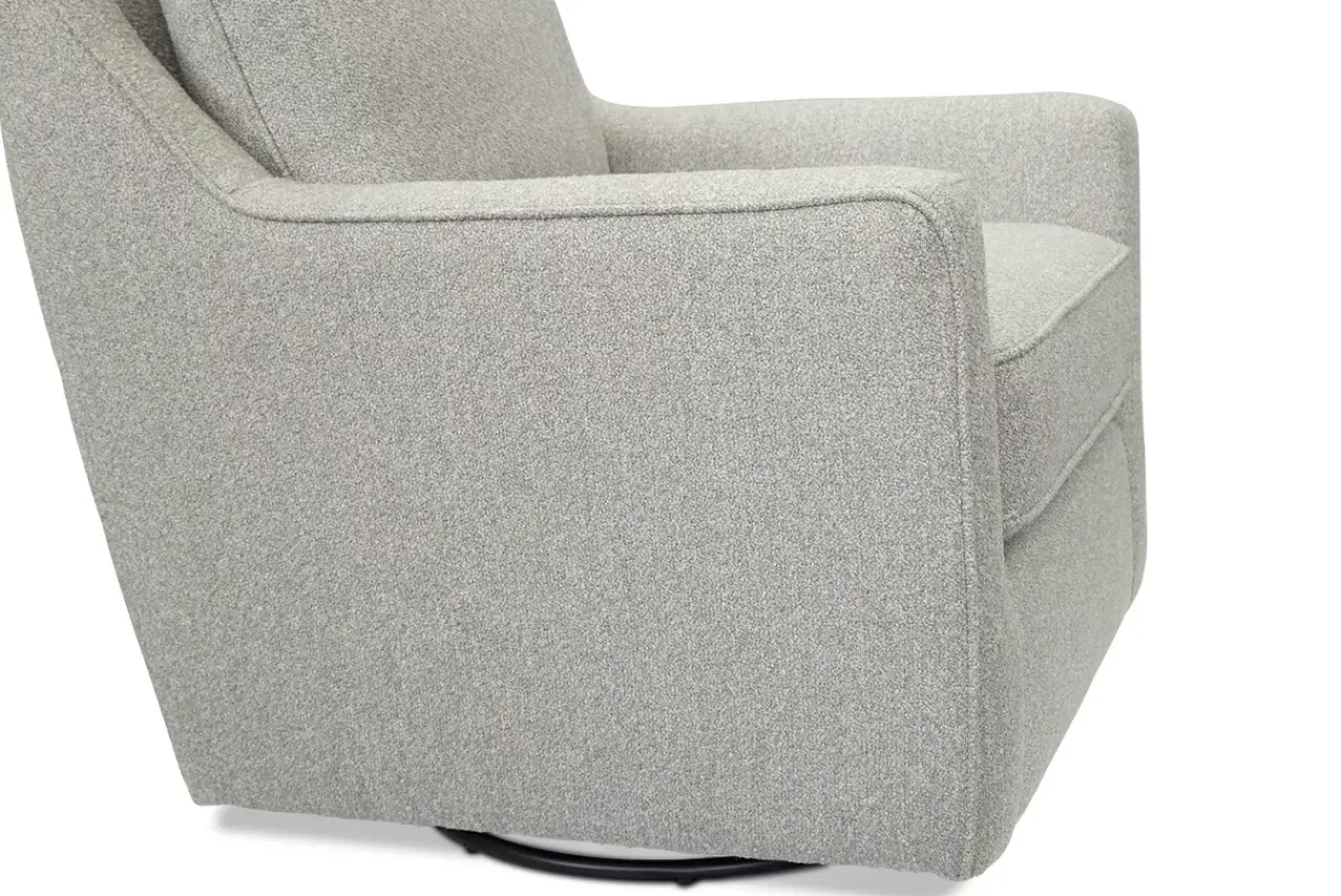 Havertys Keaton Swivel Glider Curly Q Sky Best