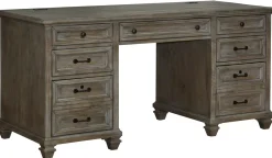 Havertys Kendall Executive Desk Dovetail Grey Clearance