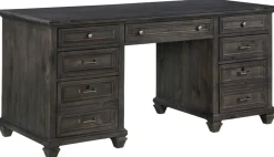 Havertys Kendall Executive Desk Weathered Charcoal