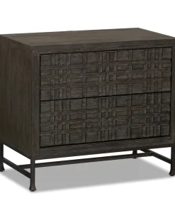 Havertys Keswick Two Drawer Nightstand Charcoal Discount