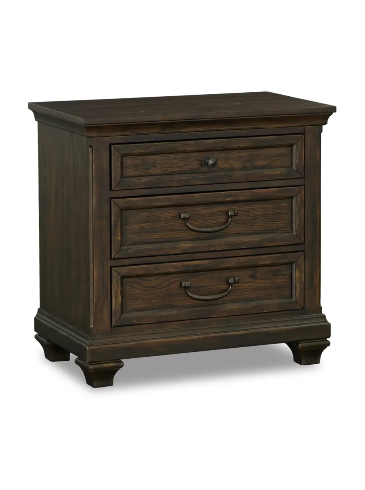 Havertys Laurel Canyon 3 Drawer Nightstand Saddle Brown New