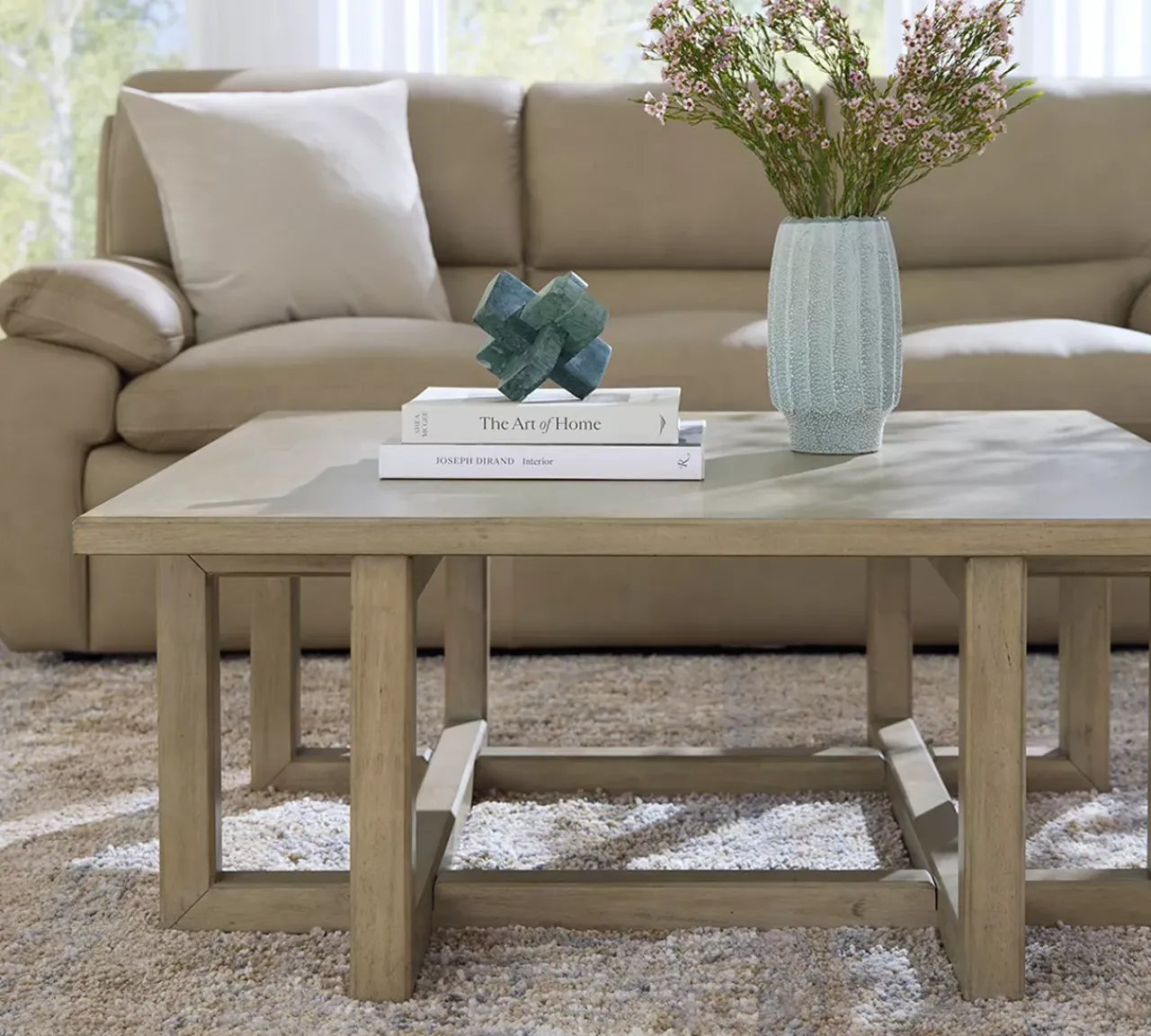 Havertys Lawrence Square Coffee Table Buff
