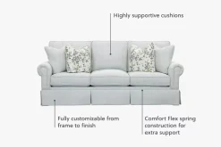 Havertys Lillian 88 Inch 3 Seat Sofa Hot