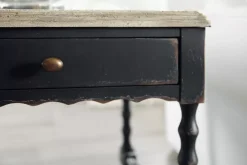 Havertys Lucy End Table Distressed Black-Taupe Clearance