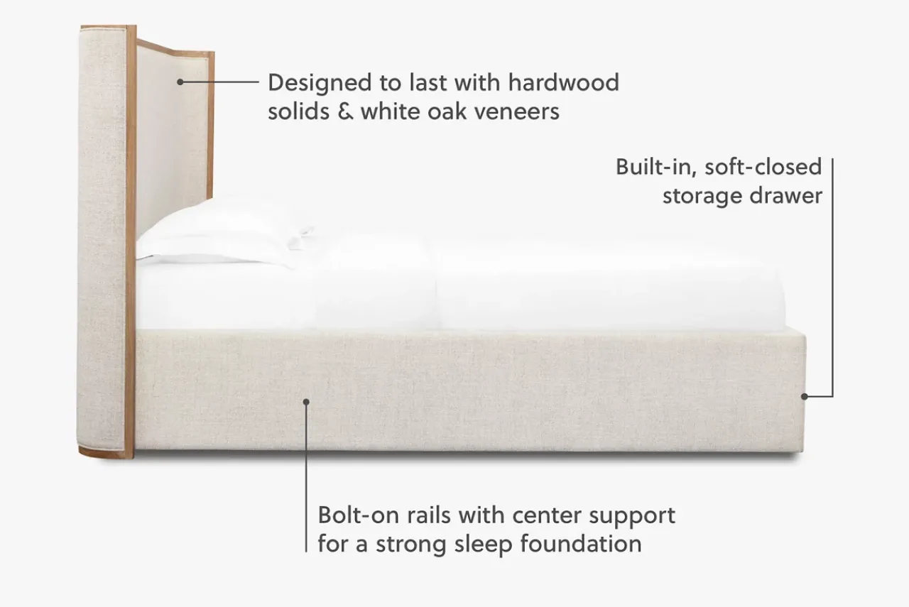 Havertys Lynwood Upholstered Storage Bed Hot