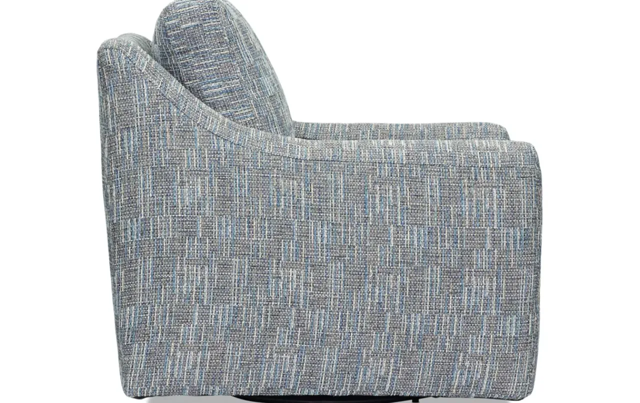 Havertys Lyra Swivel Chair Party Plaid Atlantic Hot