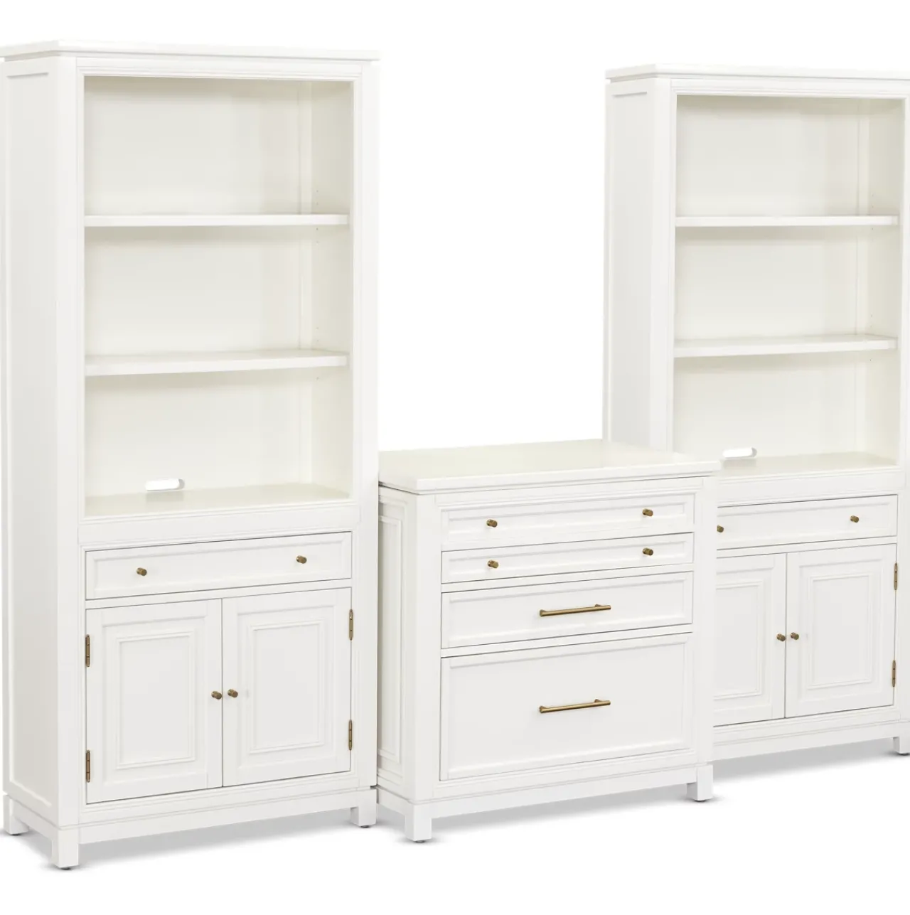 Havertys Mabry Bookcase Wall with Lift Top File Cabinet Best
