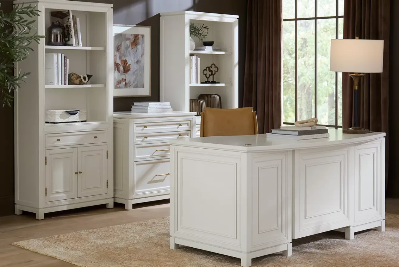 Havertys Mabry Bookcase Wall with Lift Top File Cabinet Best